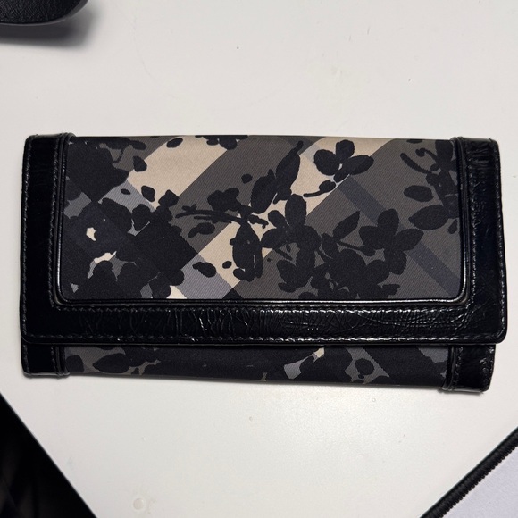 Burberry Nylon Beat Check Floral Continental Wallet - Picture 1 of 5